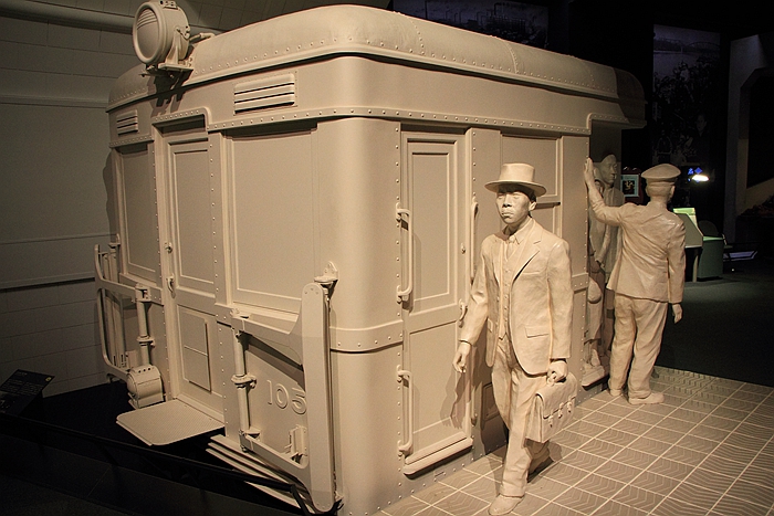 大阪歷史博物館展示早期的電車模型