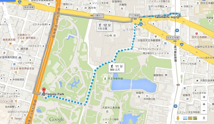 天王寺公園動物園的地圖