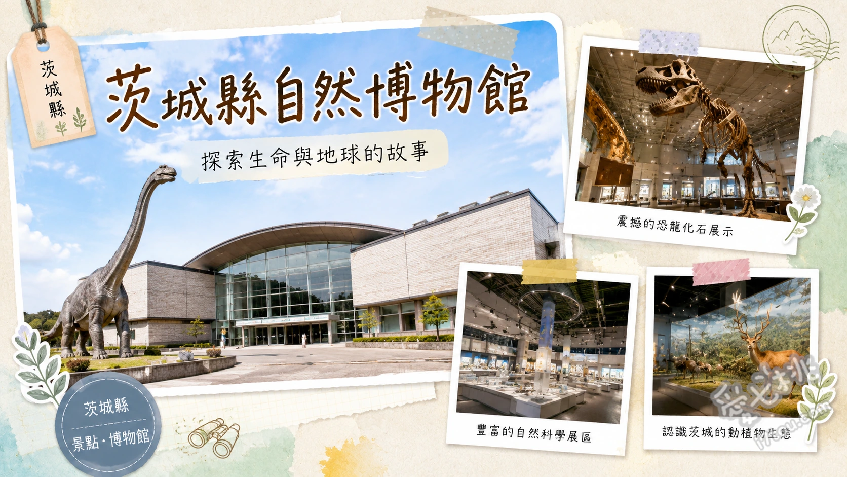 茨城縣自然博物館|會動的恐龍與巨型長毛象!親子必訪 羽毛暴龍與恐龍生活立體模型、世界最大級松花江長毛象化石、15.8公頃戶外生態公園與蜻蜓池