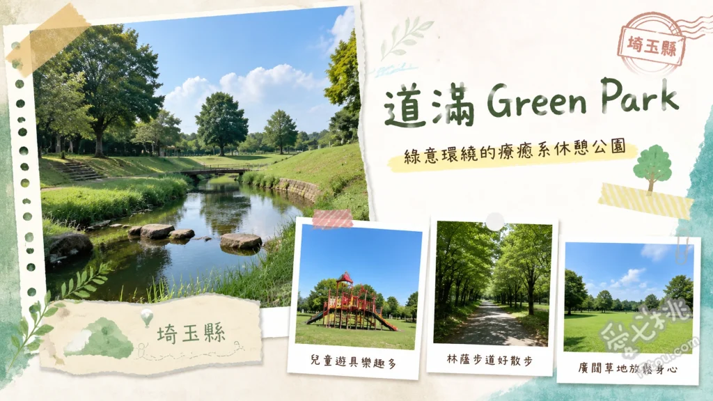 道滿Green Park｜埼玉免費入園親子與BBQ聖地 中心廣場免預約BBQ區、彩湖畔自行車與散步道、兒童遊戯廣場複合式遊具