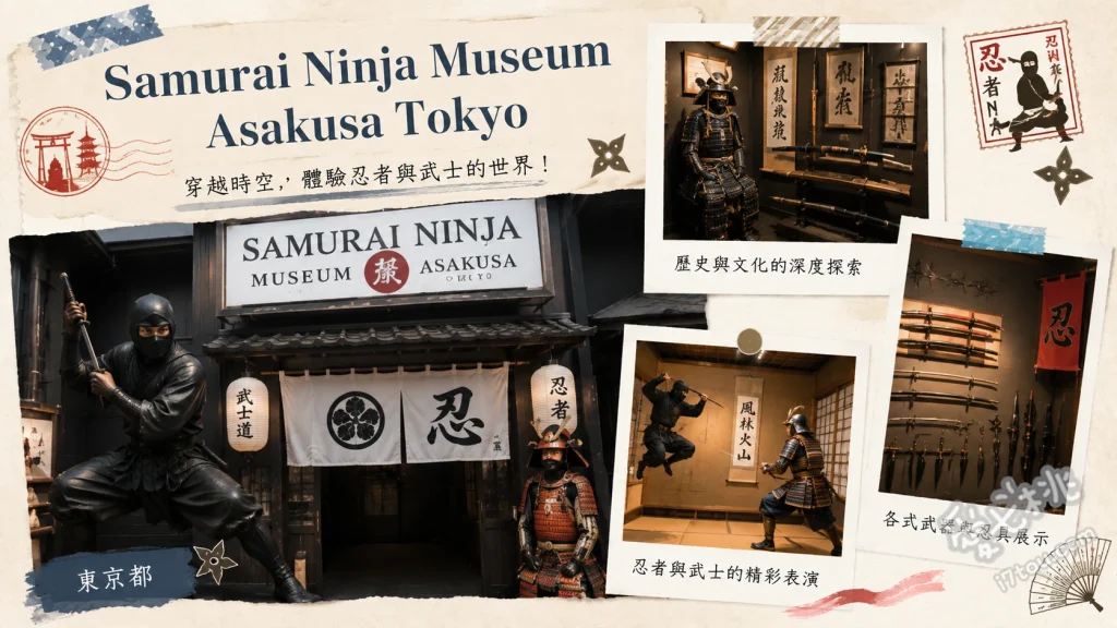 東京淺草武士忍者博物館｜化身忍者與武士的沉浸式體驗 武士盔甲換裝拍照、手裏劍與吹箭體驗、武士刀劍術指導