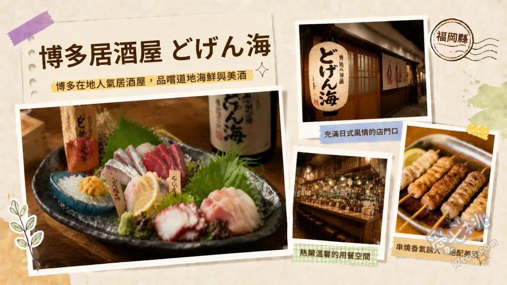 博多居酒屋どげん海｜福岡車站旁必吃活魷魚與糸島豚 呼子直送活魷魚生魚片、糸島豚肉與野菜涮涮鍋 (精緻小菜)、博多和牛牛腸鍋