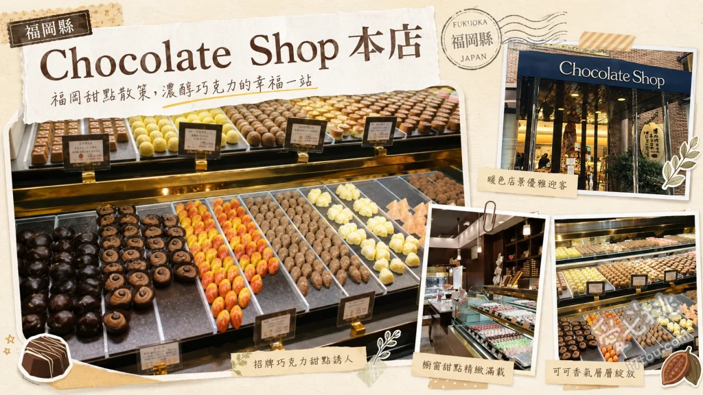 福岡必買伴手禮｜Chocolate Shop 本店：博多巧克力起源 博多石板路蛋糕、石板路松露巧克力、晨烤捲