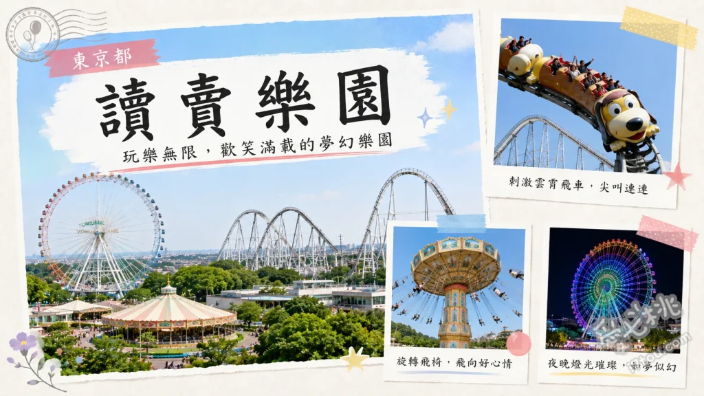 東京近郊最大讀賣樂園｜寶石燈飾秀與寶可夢樂園全攻略 Bandit 雲霄飛車 (穿梭櫻花林)、寶石燈飾秀 (關東最大規模點燈)、Sky Shuttle 空中纜車 (俯瞰園區)