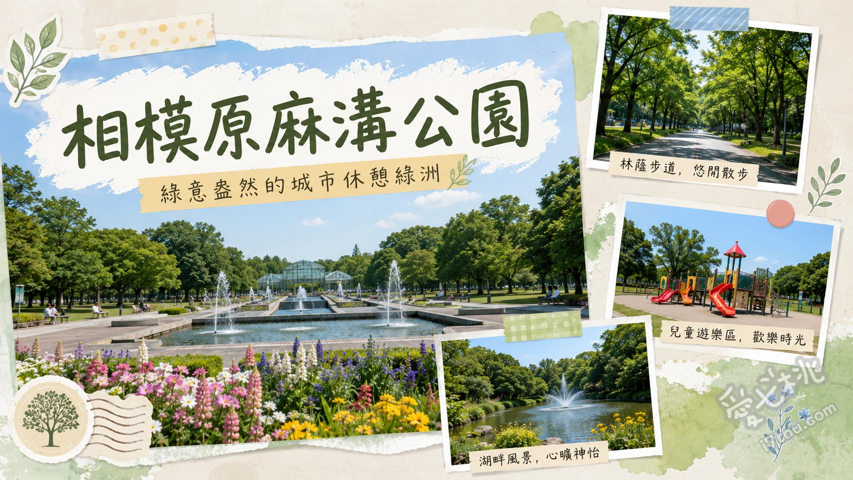 相模原麻溝公園｜免費動物園與大型體能設施，神奈川親子放電首選 友愛動物廣場（餵食水豚與騎小馬）、綠色塔（55公尺高免費觀景台）、兒童體能訓練區（25道戶外闖關）