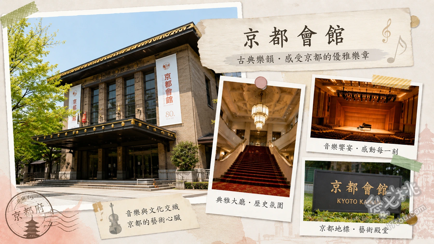 京都會館(羅姆劇場)｜蔦屋書店與星巴克進駐的絕美藝文殿堂 蔦屋書店與星巴克複合空間、羅姆廣場戶外休憩區、前川國男設計的現代主義建築外觀
