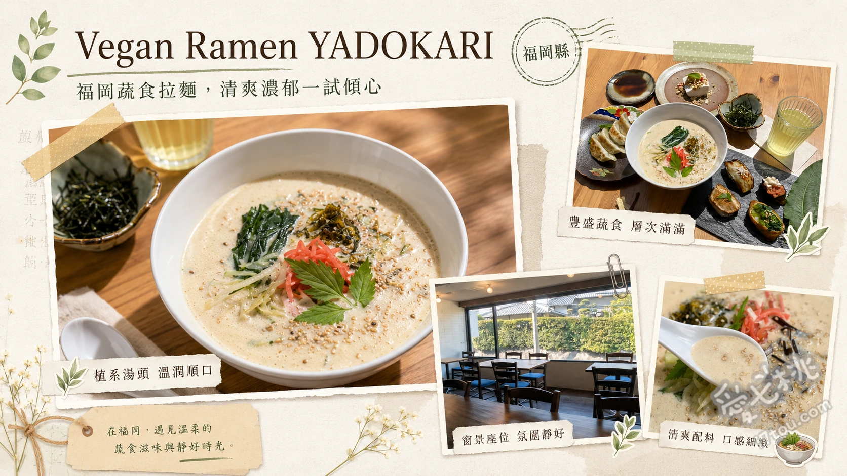 Vegan Ramen YADOKARI｜福岡平尾必吃純素拉麵 博多風味純素拉麵、辣味番茄拉麵、豆腐提拉米蘇