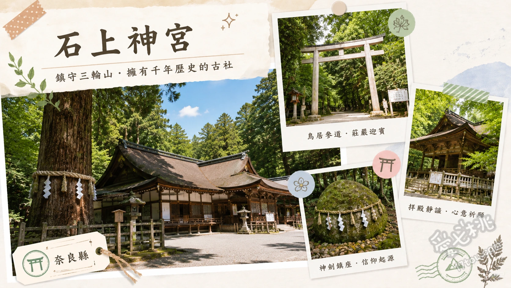 石上神宮｜奈良天理日本最古老神宮，尋訪神雞與七支刀傳說 尋訪境內自由漫步的神雞、欣賞建於1081年的國寶拜殿、漫步日本最古老古道山邊之道