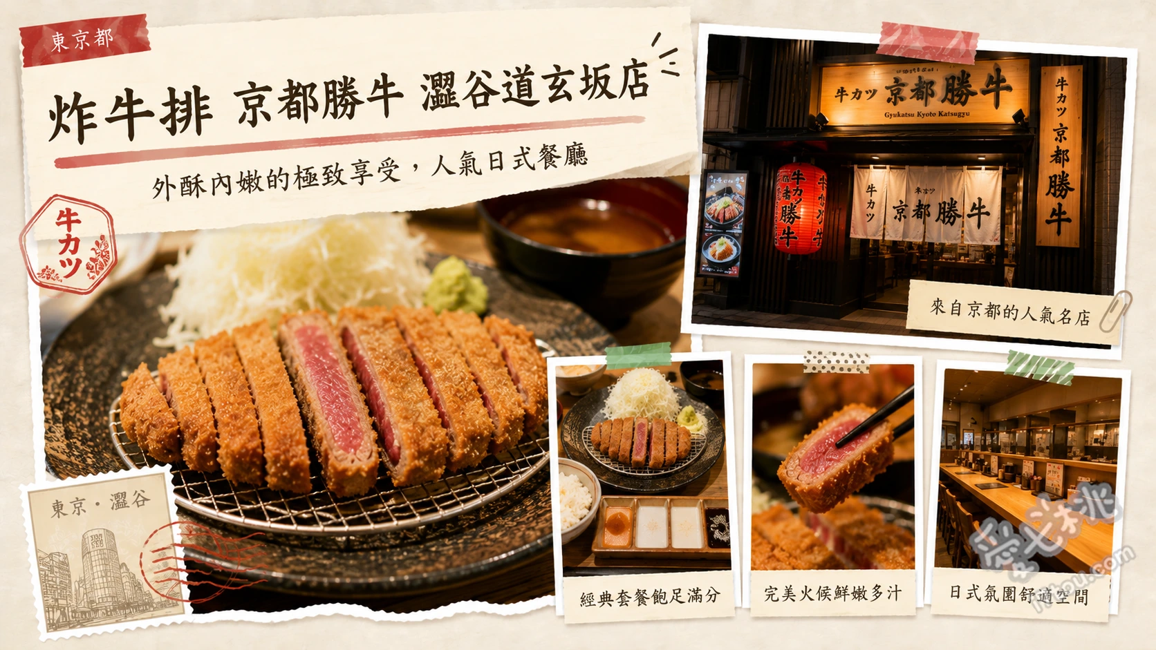 炸牛排京都勝牛澀谷道玄坂店｜自選熟度與多樣沾醬的必吃美食 牛ロースかつ膳、黒毛和牛サーロインかつ京玉膳、京都勝重