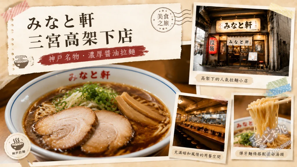みなと軒 三宮高架下店｜神戶三宮必吃！超狂花瓣叉燒拉麵 とんこつ王 花びらチャーシュー (豚骨王 花瓣叉燒拉麵)、油そば (油麵)、ぼっかけ油そば (牛筋油麵)