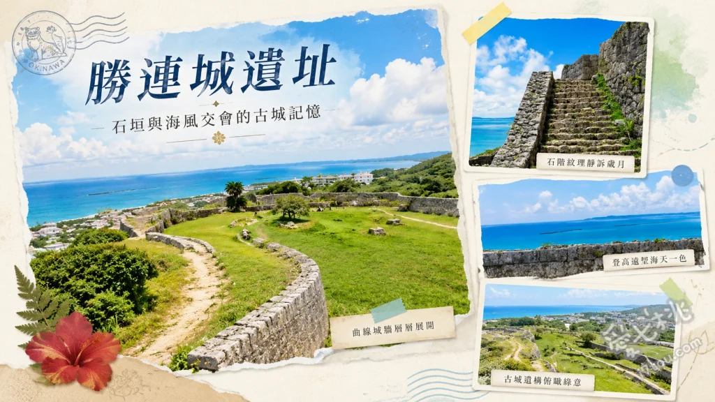 勝連城遺址｜沖繩世界遺產，360度無敵海景與嘟嘟車體驗 搭乘免費嘟嘟車輕鬆直達城跡入口、漫步如巨大帆船般的優美弧線石牆、登頂一之曲輪飽覽360度中城灣無敵海景