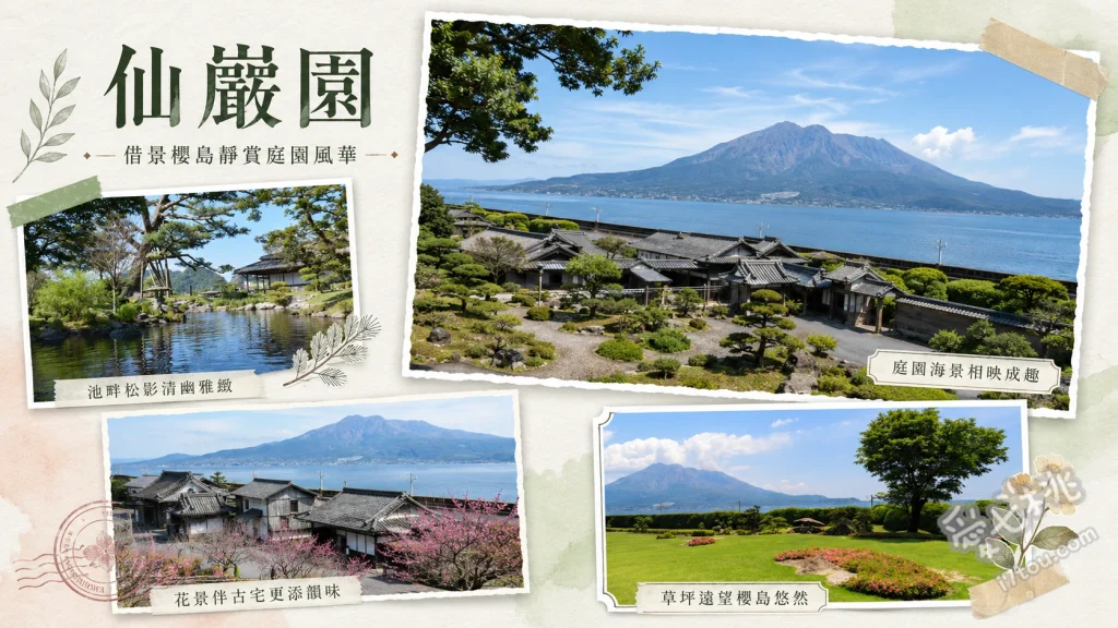 鹿兒島仙巖園｜眺望櫻島火山絕景庭園，島津家御殿與必吃兩棒餅 借景庭園眺望櫻島火山、島津家御殿武家生活體驗、尚古集成館與薩摩切子工廠