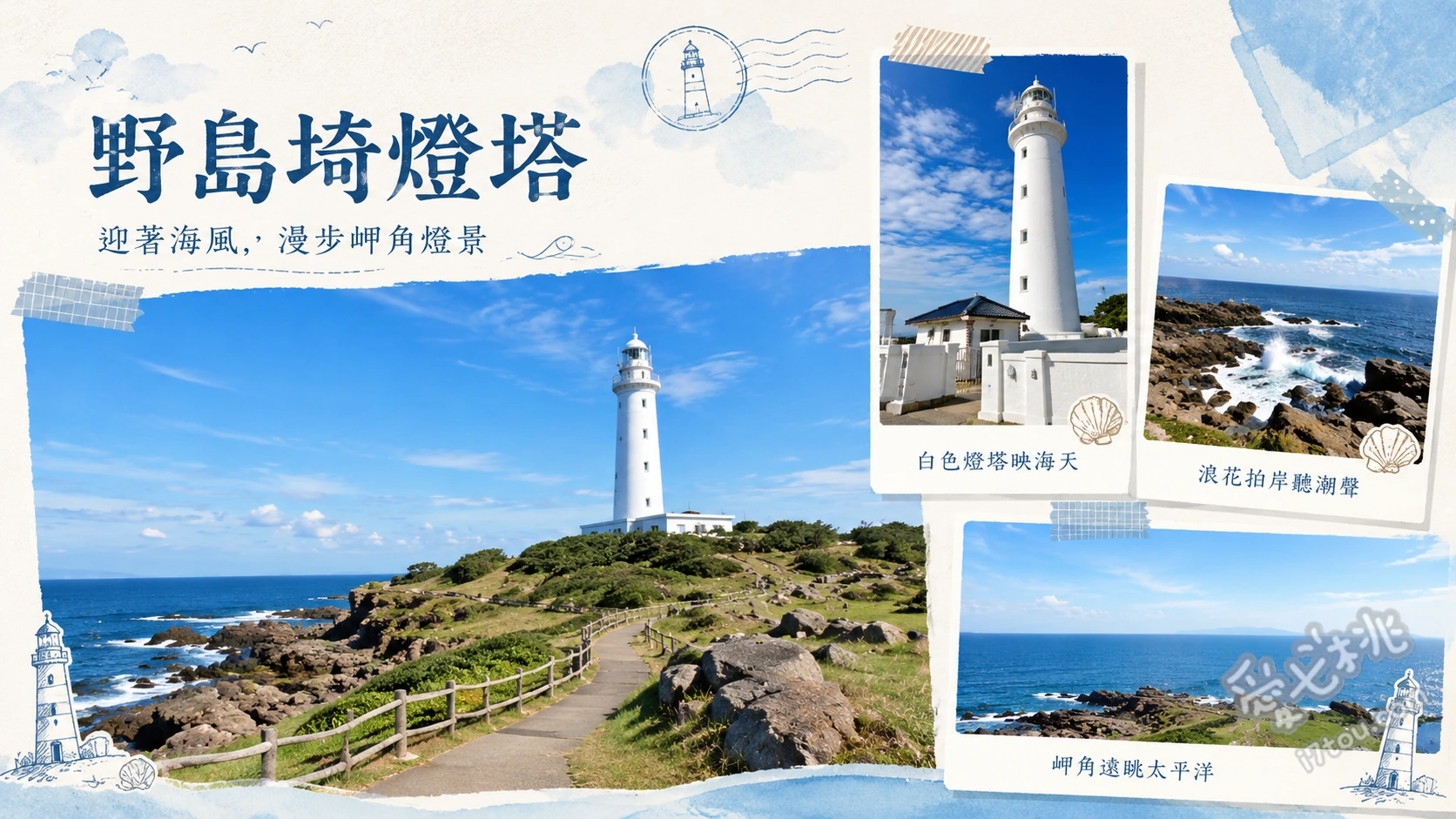 野島埼燈塔|千葉南房總必訪,登頂絕美海景與最南端純白長椅 攀登101階螺旋樓梯登頂賞太平洋全景、尋找海岸礁岩上的絕美純白長椅、探訪傳說岩屋與嚴島神社