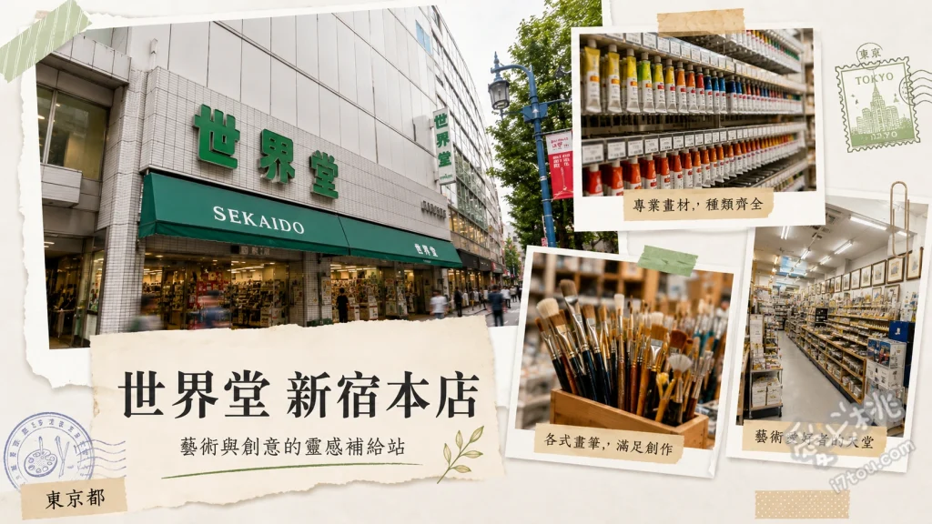 世界堂新宿本店｜文具控必訪！東京最狂5層樓平價美術用品天堂 朝聖新宿街頭超吸睛的驚訝蒙娜麗莎巨大招牌、在一樓文具區挖掘最新款的日本設計大賞文具與可愛貼紙、至二、三樓挑選單支販售的齊全色鉛筆與專業級日本畫顏料