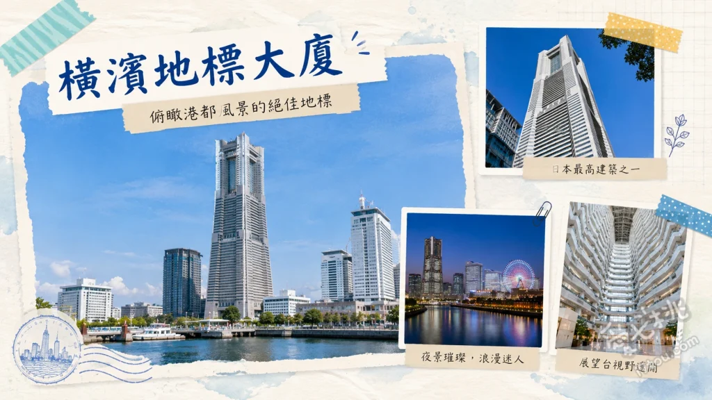 橫濱地標大廈｜69樓空中花園觀景台，360度百萬夜景與親子必訪 體驗40秒直達69樓的超高速電梯、飽覽360度無死角橫濱港灣百萬夜景、天氣晴朗時遠眺富士山與東京鐵塔