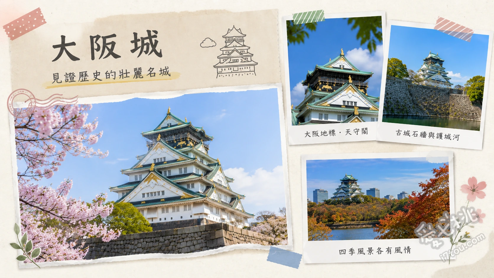 大阪城全攻略｜戰國迷必訪天守閣，2026最新門票與夜景點燈特搜 天守閣8樓展望台俯瞰大阪市區與黃金鯱、參觀2026新開幕的豐臣石垣館地下石牆、冬季限定西之丸庭園戰國主題夜景點燈