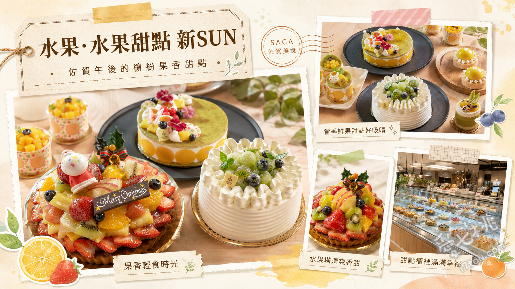 佐賀必吃甜點｜フルーツガーデン新SUN本店：極致鮮果百匯 季節限定水果百匯（草莓、芒果、麝香葡萄）、和風義大利麵與水果咖哩、鮮果水果塔與海藻水果果凍