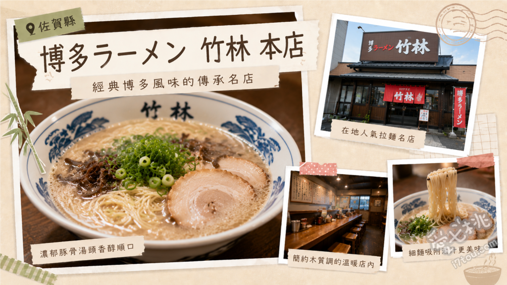 竹林 本店｜佐賀有田必吃正宗博多拉麵，超大停車場與極細麵 招牌博多拉麵、半份炒飯、特大飯糰