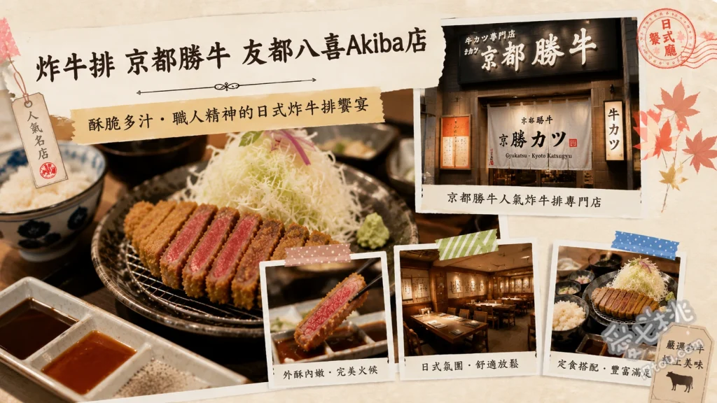 炸牛排 京都勝牛 友都八喜Akiba店｜秋葉原必吃美食推薦 黑毛和牛炸牛排定食、炸牛菲力定食、炸牛翼板肉定食