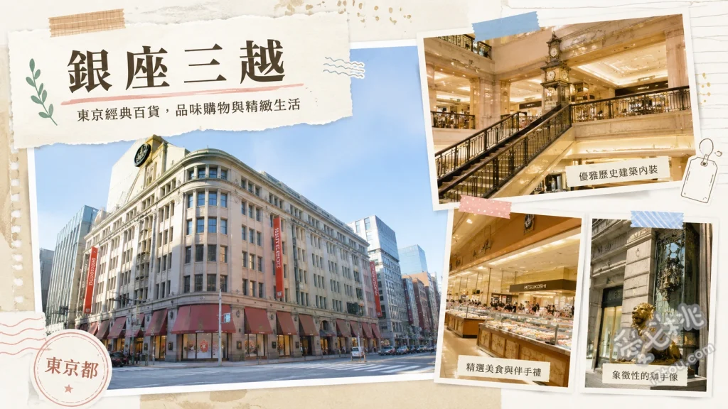 銀座三越｜東京必逛百年百貨、夢幻金魚展與九樓空中花園 ART AQUARIUM MUSEUM GINZA 藝術水族館、九樓 Ginza Terrace 空中花園、一樓正門經典青銅獅子像