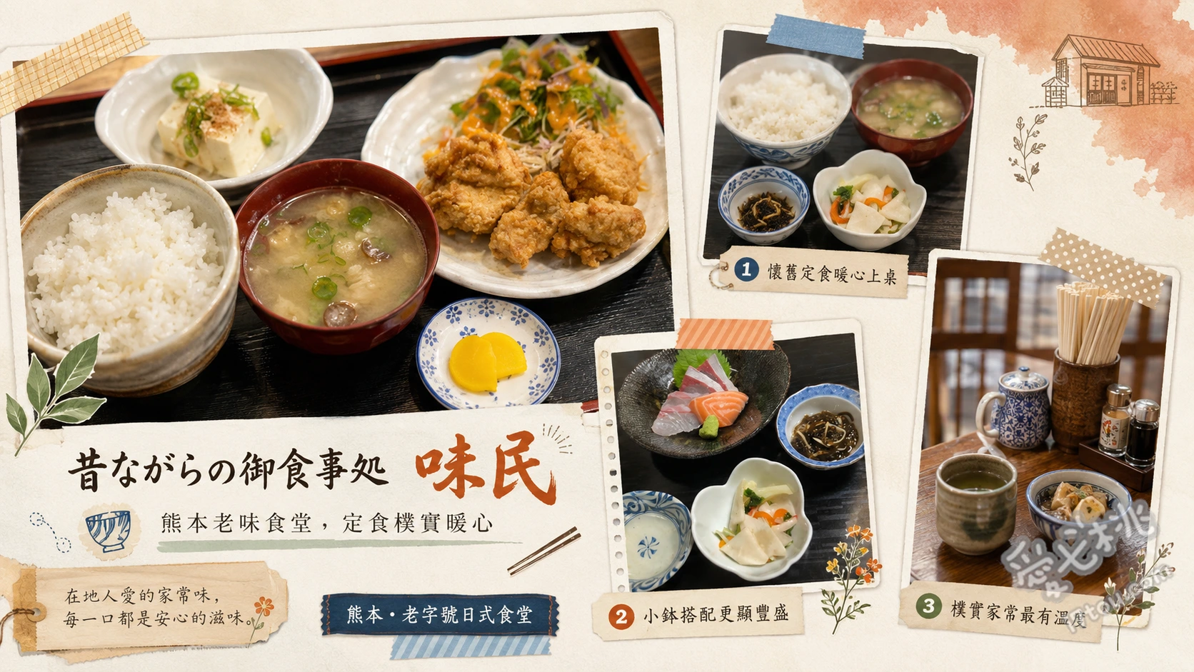 在地人激推熊本超狂CP值食堂！昔 (熊本縣)｜昭和風大份量定食 南蠻雞套餐、炸雞塊套餐、炸竹莢魚套餐