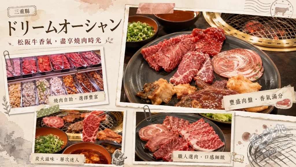 三重松阪ドリームオーシャン｜高CP值國產牛燒肉吃到飽與松阪牛 國產牛燒肉自助吧、單點松阪牛特選部位、松阪牛壽喜燒御膳