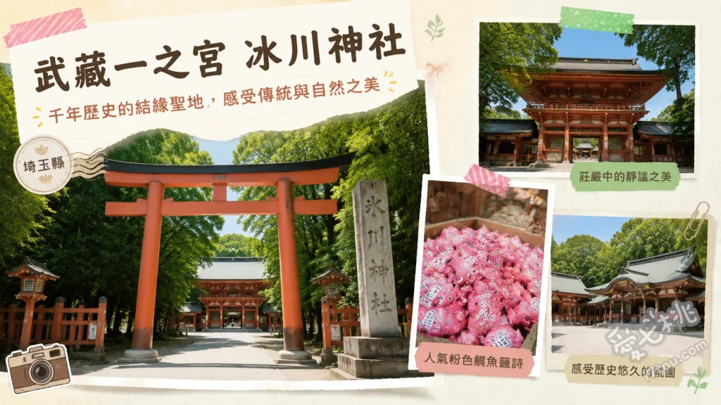 武藏一之宮冰川神社｜埼玉大宮2400年歷史總本社，親子大宮公園 漫步長達2公里的櫸樹綠蔭表參道、參拜氣勢磅礴的朱紅色樓門與本殿、順遊大宮公園與免費的兒童小動物園