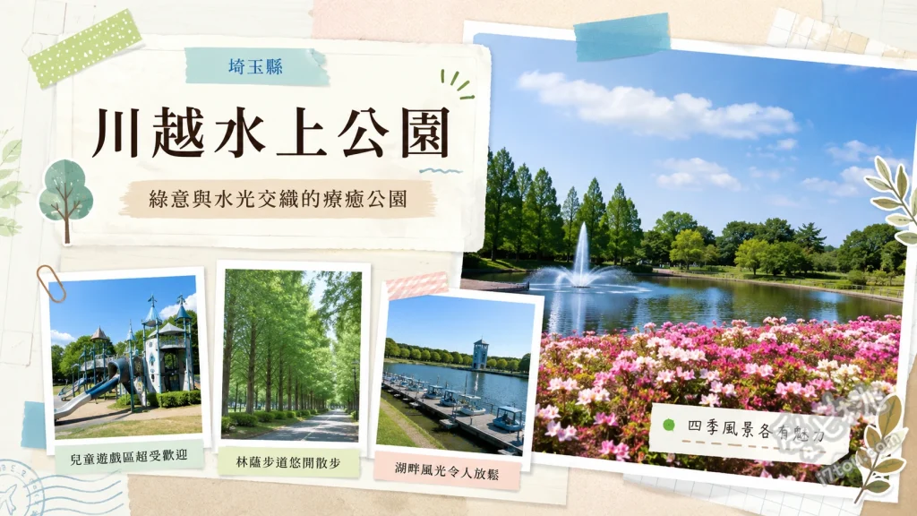 川越水上公園｜埼玉親子必去！四季皆宜的水上樂園與休閒勝地 夏季限定造浪池與刺激滑水道、中央池塘悠閒划船與餵鯉魚、冬季限定的特色泳池釣魚體驗