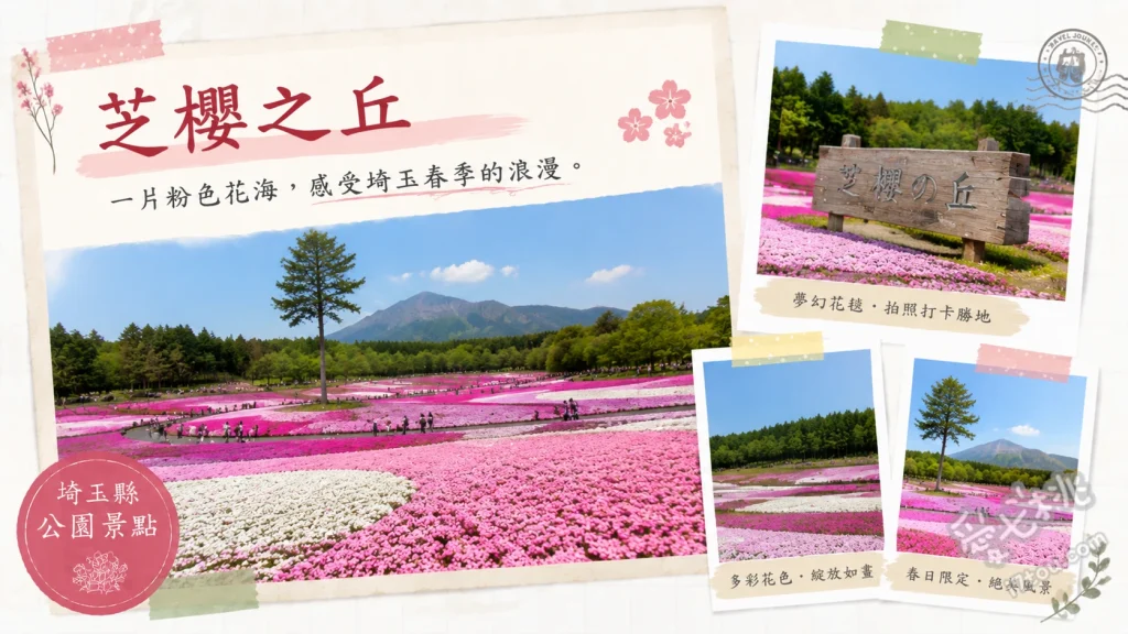 秩父羊山公園芝櫻之丘｜關東最大粉紅花毯，情侶約會必訪 武甲山與芝櫻同框絕景、尋找隱藏版愛心圖案芝櫻、漫步粉紅漸層芝櫻小路