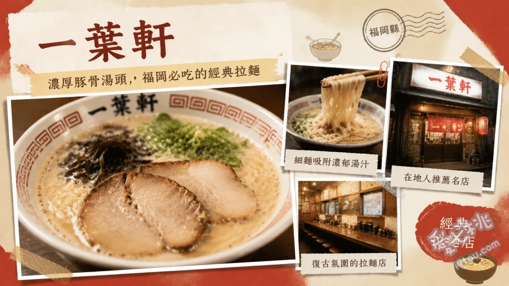 福岡古賀一葉軒｜在地人排隊必吃的清爽系豚骨拉麵與絕品炒飯 清爽系豚骨拉麵、半份炒飯、免費辛子高菜