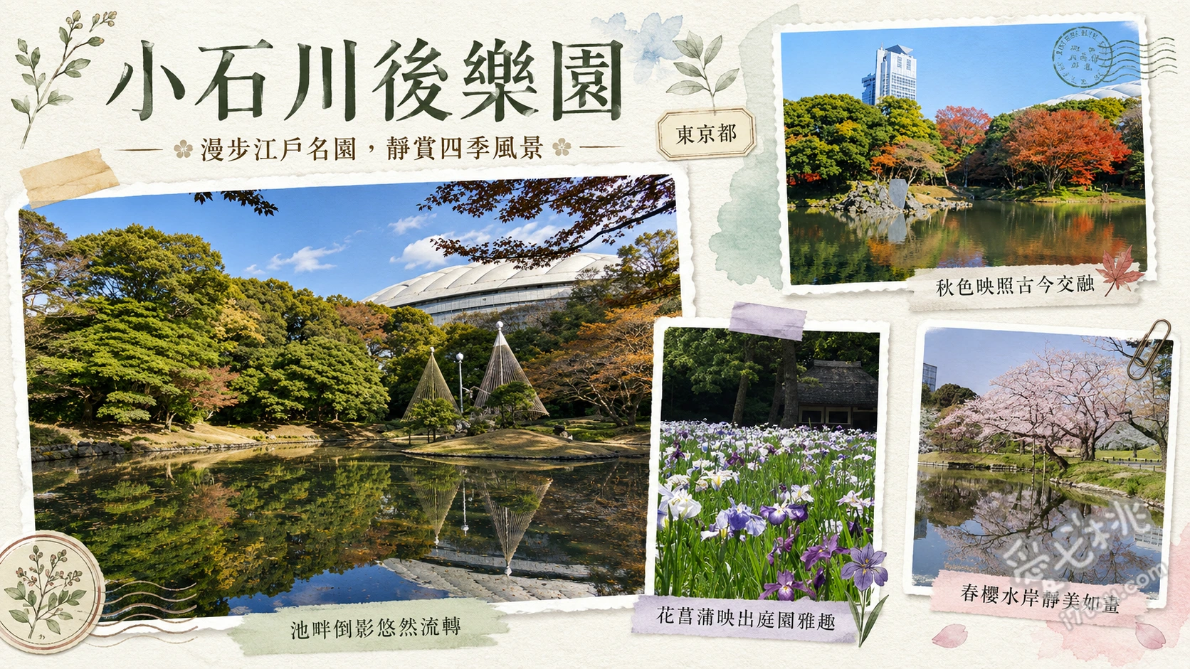 小石川後樂園|東京市區賞楓賞梅必訪!江戶時代絕美日式庭園 圓月橋(絕美半圓石橋與水面倒影)、大泉水(環湖步道欣賞四季庭園之美)、通天橋(秋季紅葉交織的經典攝影點)