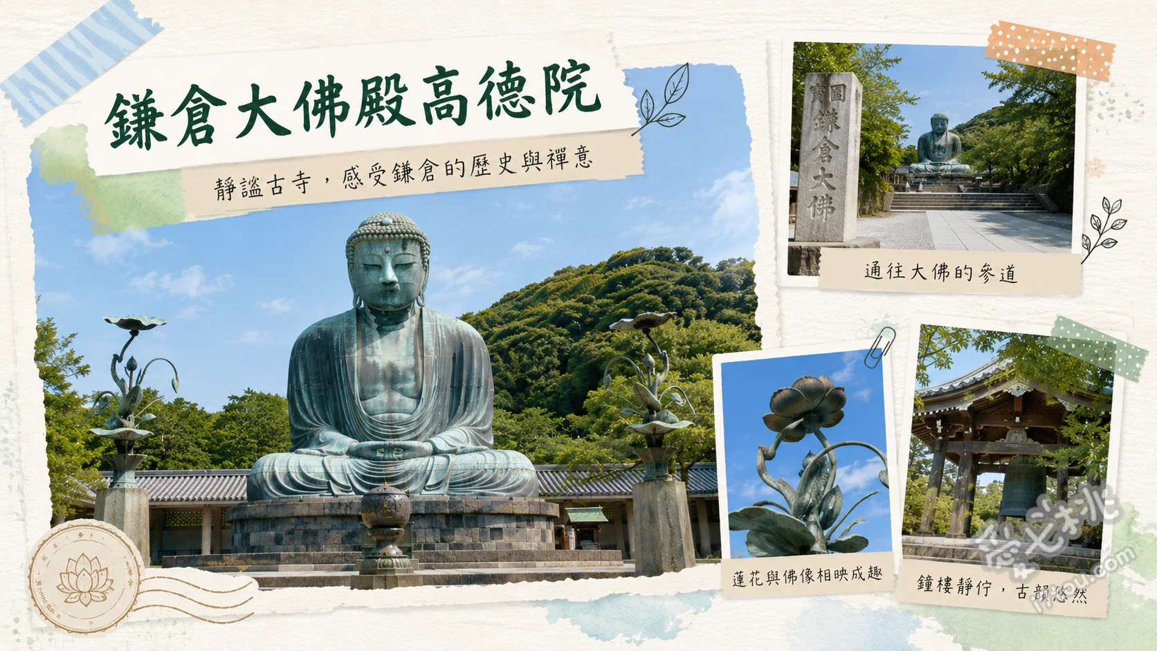 鎌倉大佛殿高德院｜必訪日本國寶青銅大佛與胎內巡禮 仰望11.3公尺高的國寶青銅大佛、進入大佛胎內探索青銅鑄造工藝、尋找長1.8公尺的巨大祈福草鞋