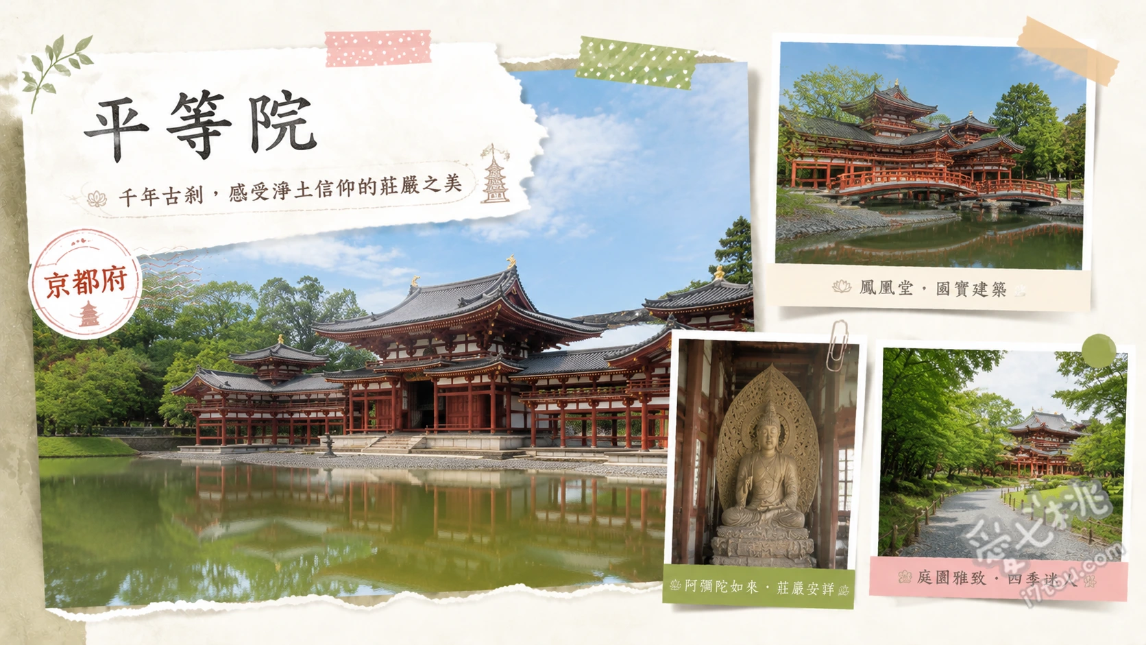 京都宇治平等院｜必拍10圓硬幣鳳凰堂與絕美水面倒影 阿字池畔拍攝鳳凰堂絕美對稱倒影、入內參觀鳳凰堂國寶阿彌陀如來坐像、鳳翔館欣賞雲中供養菩薩與精美工藝