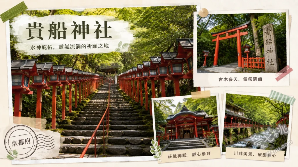 貴船神社｜京都千年水神結界，水占卜與燈籠石階絕美攻略 水占齋庭體驗神奇水占卜、漫步朱紅燈籠石階參道、尋訪奧宮龍穴與結社求良緣