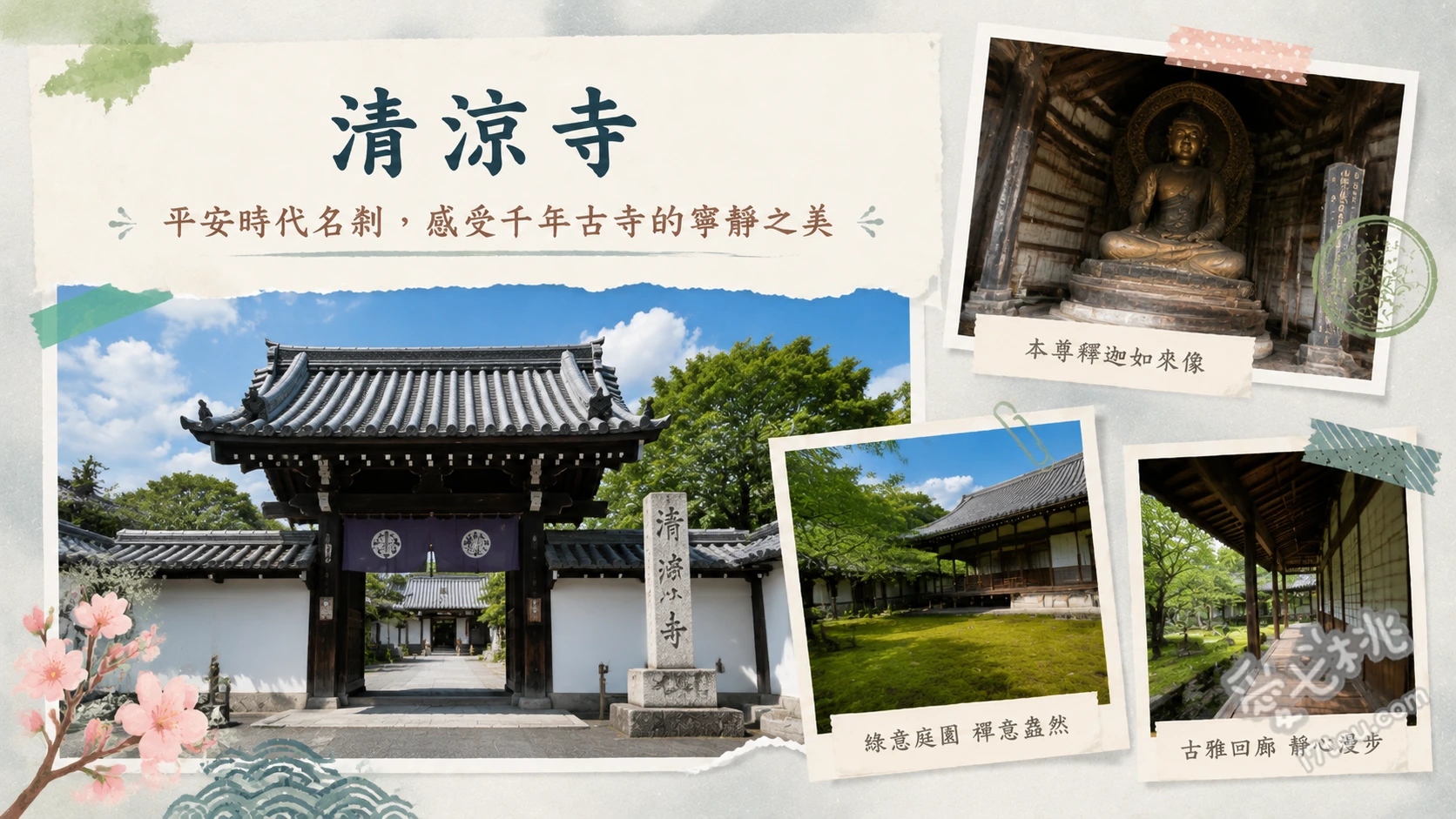 清涼寺(嵯峨釋迦堂)｜京都嵐山秘境，尋訪國寶佛像與寧靜庭園 仰望氣勢磅礴的宏偉仁王門、參拜本堂國寶釋迦如來立像與體驗轉輪經藏、漫步本堂後方池泉迴遊式庭園與弁天堂