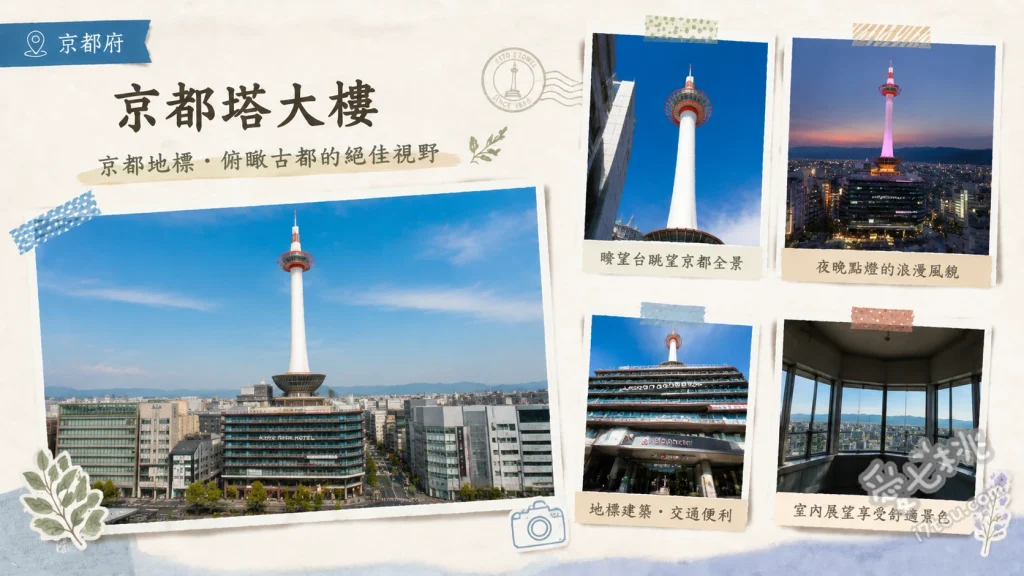 京都塔大樓｜京都車站前必訪地標，360度絕美夜景與美食全攻略 100公尺高空360度展望台、免費高倍率望遠鏡賞景、夜間限定塔身點燈