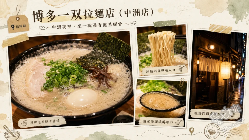 博多一双中洲店｜福岡必吃泡系豚骨拉麵，濃郁豚骨卡布奇諾 特製拉麵、味玉拉麵、一口餃子