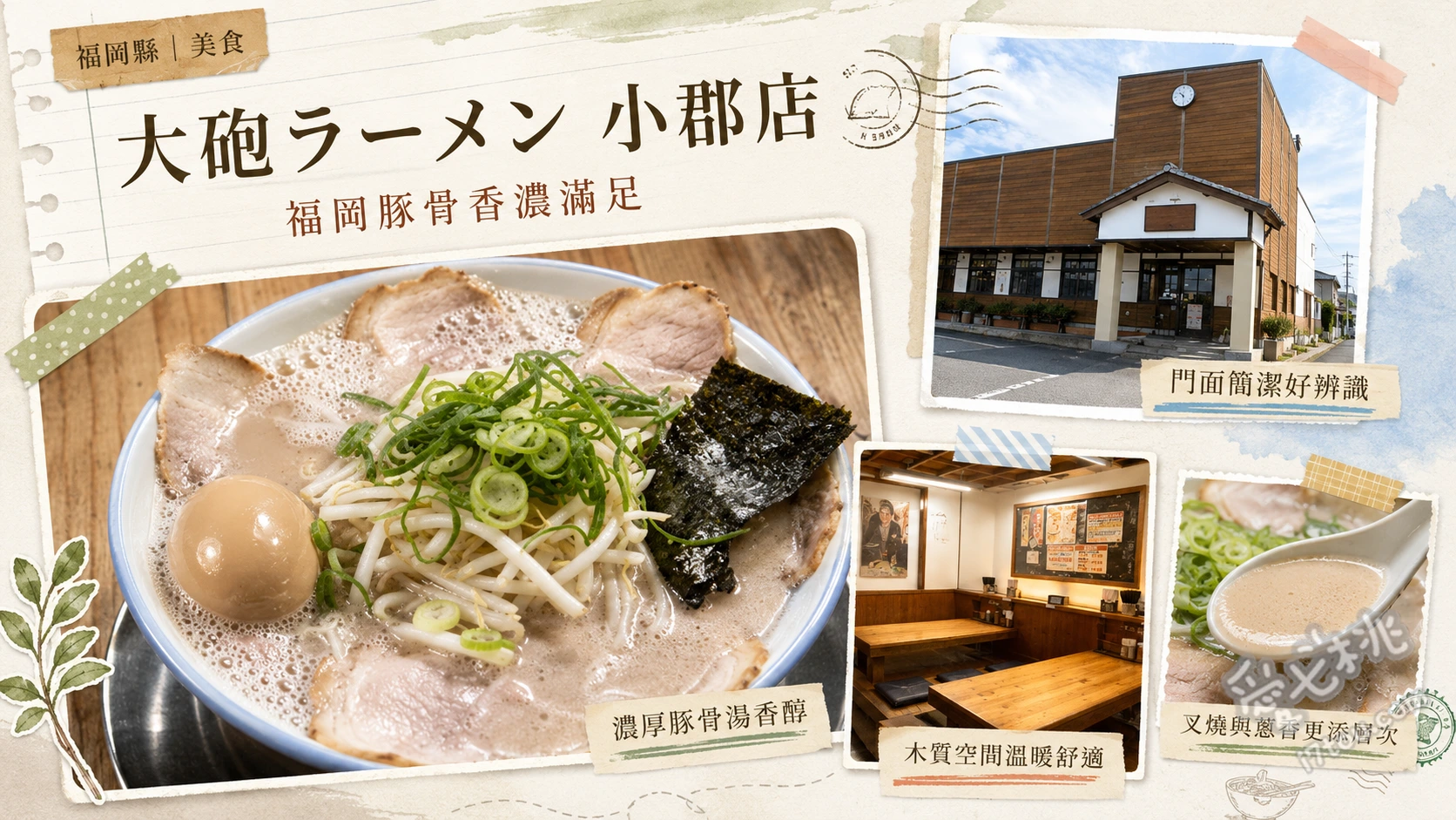 大砲拉麵小郡店｜福岡久留米濃郁豚骨與懷舊小學風 昔拉麵 (老麵)、高菜炒飯、特製煎餃
