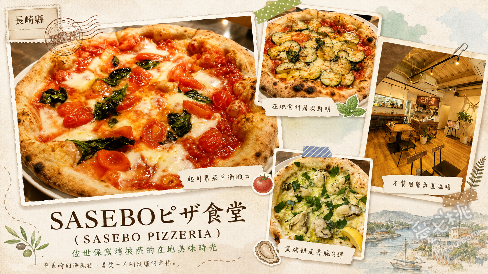 SASEBOピザ食堂｜長崎佐世保必吃正宗拿坡里窯烤披薩 佐世保瑪格麗特披薩、海鮮北八披薩、煙燻鮭魚薄片