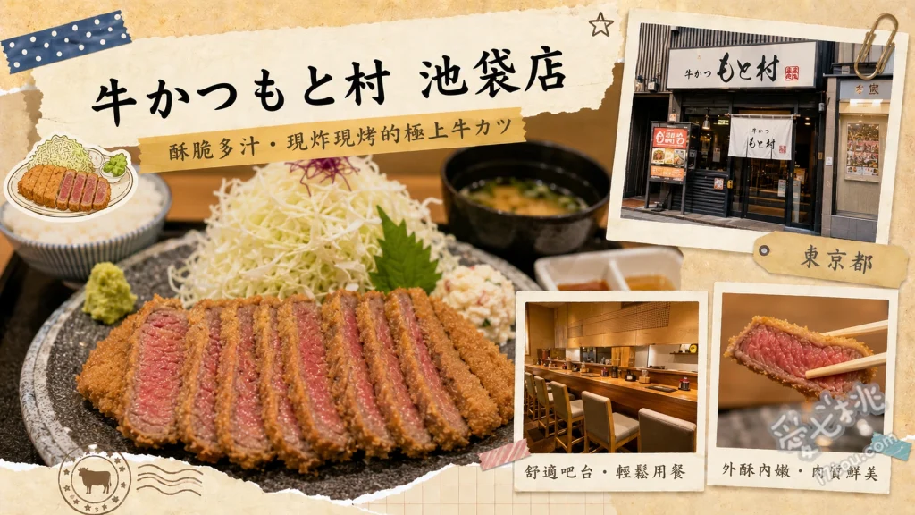 牛かつもと村池袋店｜東京必吃炸牛排，石板炙烤入口即化 炸牛排定食、山藥泥麥飯、明太子配菜