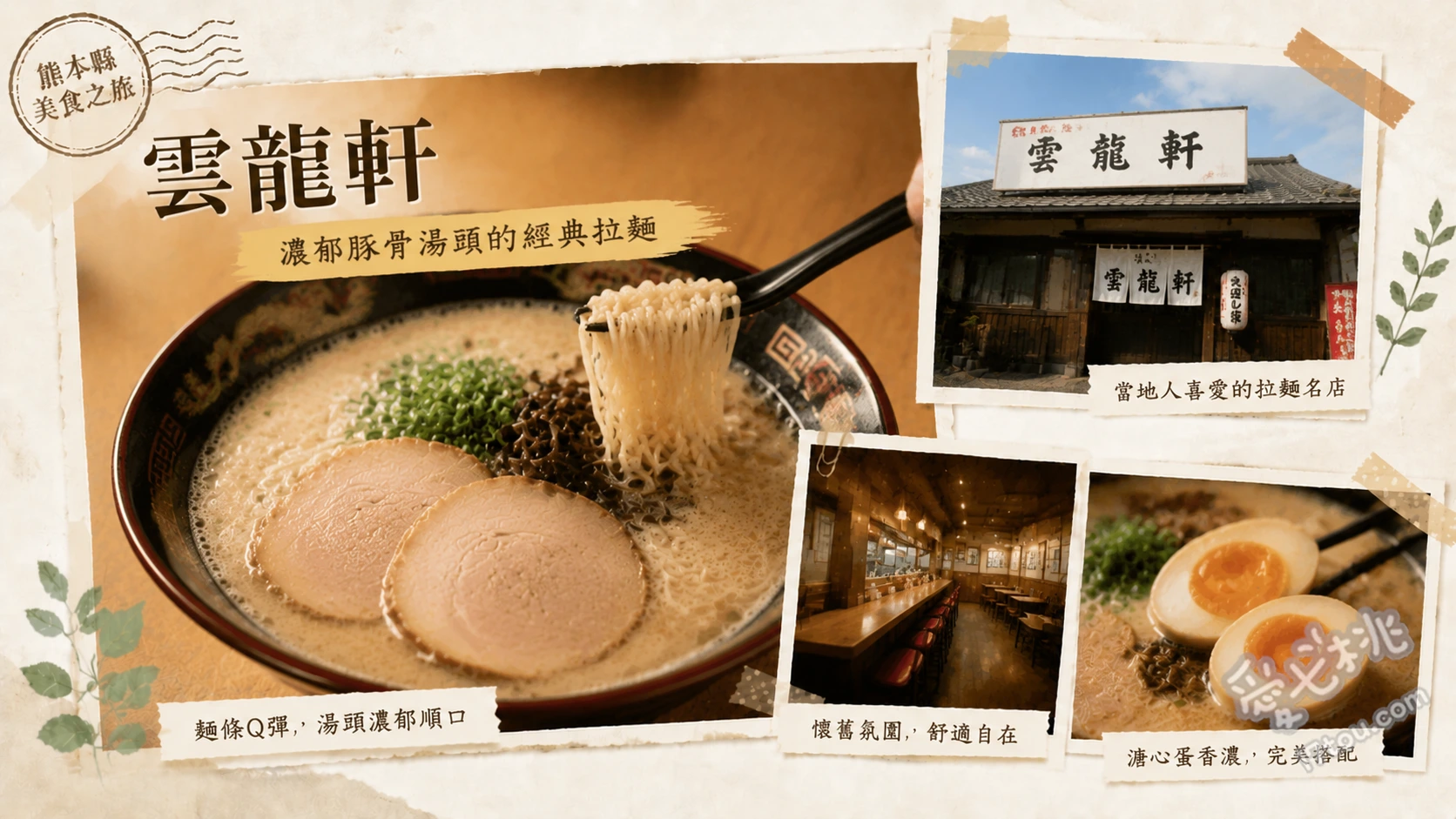 雲龍軒｜熊本玉名拉麵發源地必吃，濃郁豚骨配焦香蒜片 叉燒拉麵、什錦麵、一口煎餃