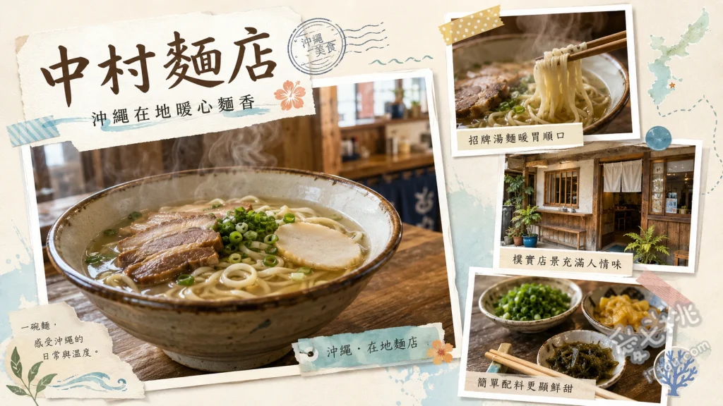 中村麵店｜沖繩恩納村必吃海藻麵，賞無敵海景的排隊名店 海藻麵 (アーサそば)、中村麵 (なかむらそば)、沖繩炊飯 (ジューシー)