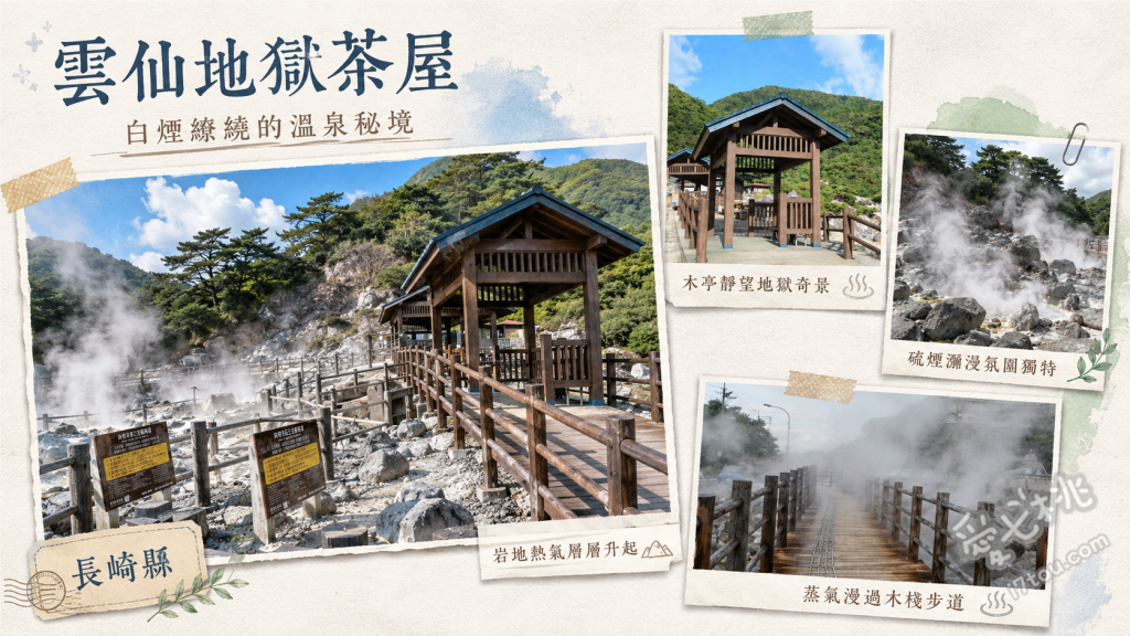 雲仙地獄茶屋｜長崎雲仙溫泉必訪，地獄蒸氣溫泉蛋與貓咪療癒景點 大叫喚地獄噴氣孔、雲仙地獄足蒸體驗、尋找茶屋周邊的溫泉貓咪