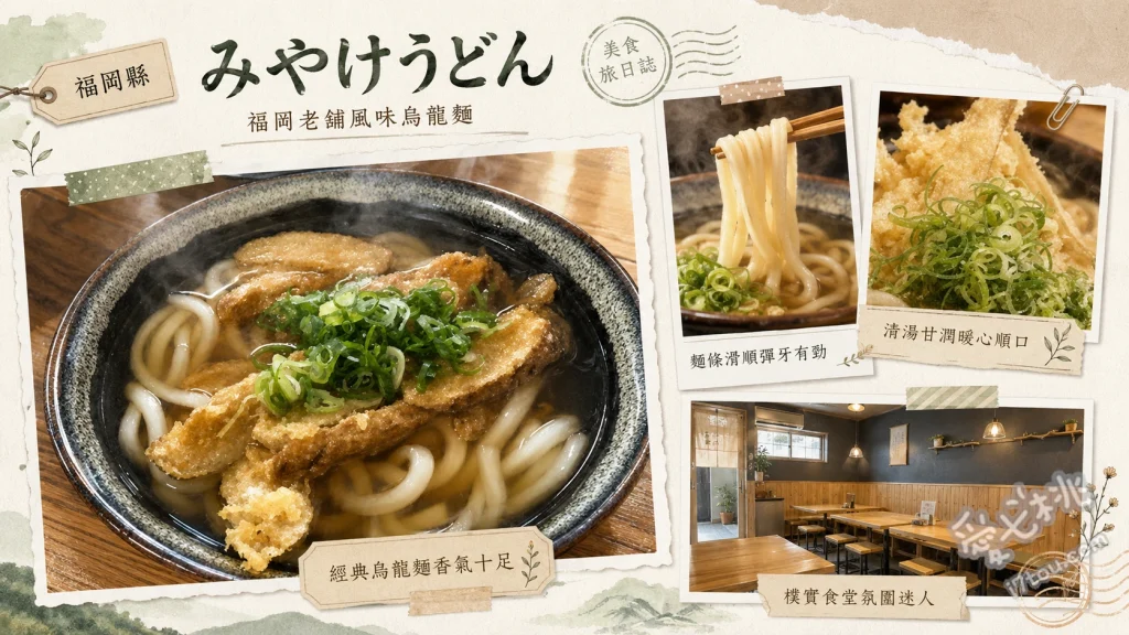 三宅烏龍麵｜福岡孤獨的美食家朝聖，博多軟爛烏龍麵老店 炸魚餅烏龍麵、牛蒡天婦羅烏龍麵、豆皮壽司