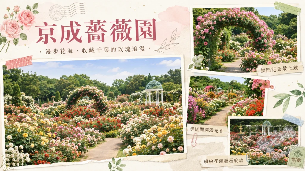 京成薔薇園｜關東最大級玫瑰主題樂園，萬株齊放的夢幻打卡聖地 法式整形式庭園與歐式噴泉、愛麗絲夢遊仙境主題設施與造景、大型園藝中心與玫瑰周邊商店
