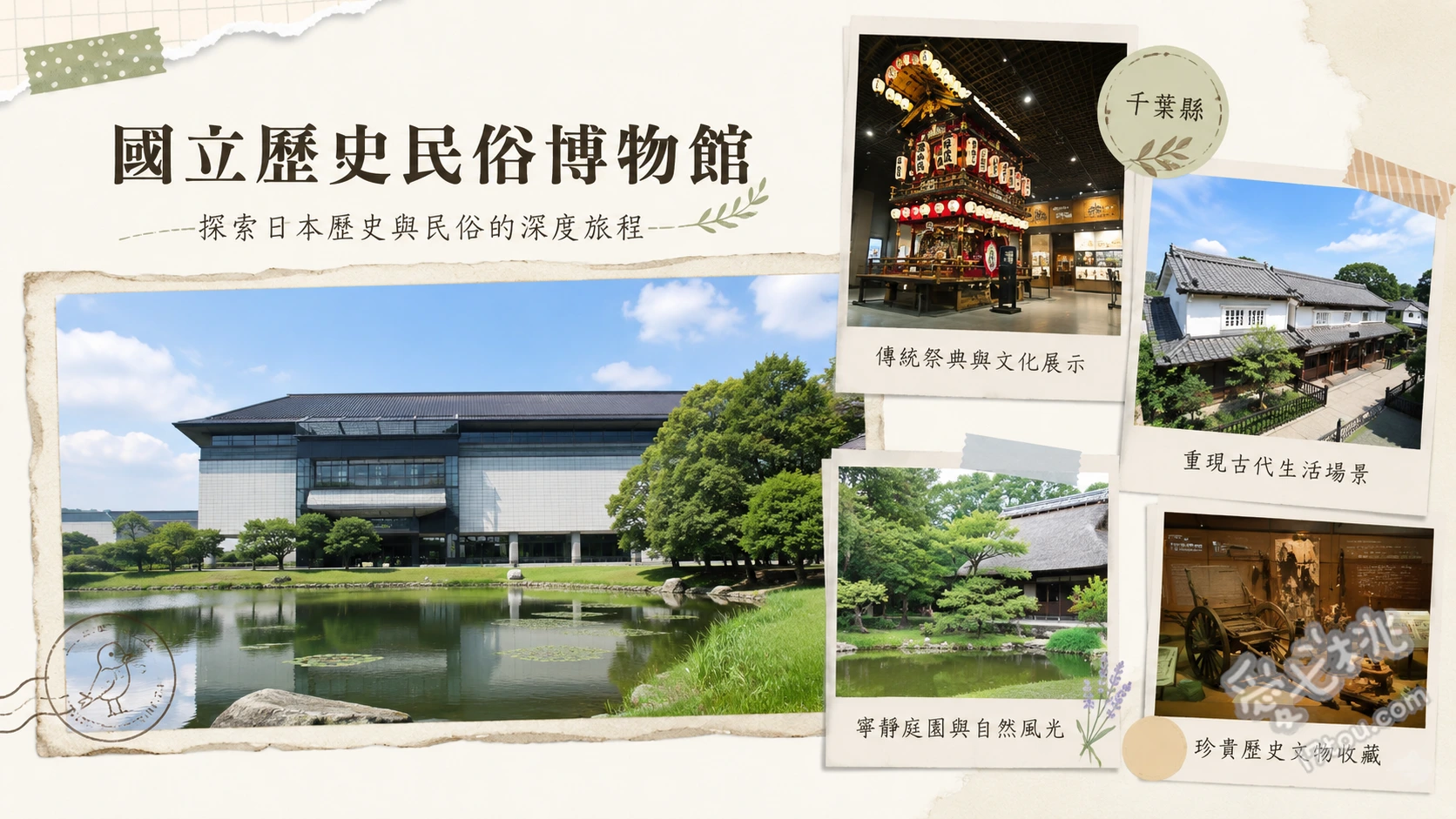 國立歷史民俗博物館|千葉佐倉必訪,日本歷史深度體驗 第一展區:冰河時期至繩文時代的巨大那瑪象與生活場景模型、第五展區:等比例復原的淺草街景與都市大眾生活面貌、第六展區:戰後日本住宅社區的實體大小重現