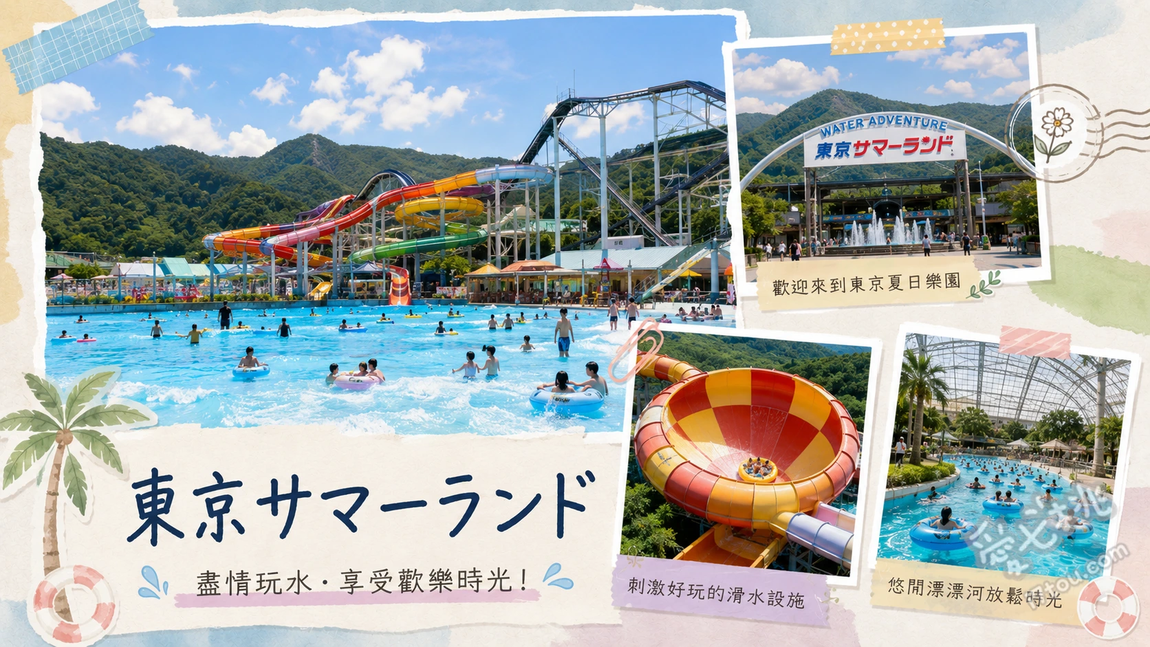 東京夏日樂園｜全天候室內外水上樂園與遊樂園全攻略 Adventure Dome 室內造浪池、DEKASLA 巨型橡皮艇滑水道、MONSTER STREAM 叢林激流