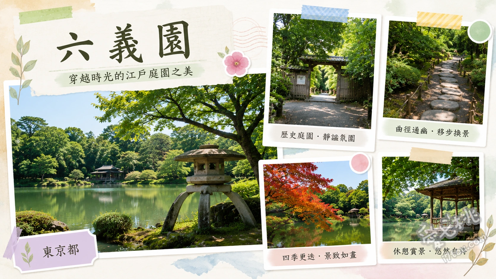 東京六義園｜賞櫻賞楓必訪日式庭園，交通門票與夜間點燈攻略 15公尺高巨大枝垂櫻、藤代嶺登高俯瞰庭園全景、渡月橋與紅葉交織絕景