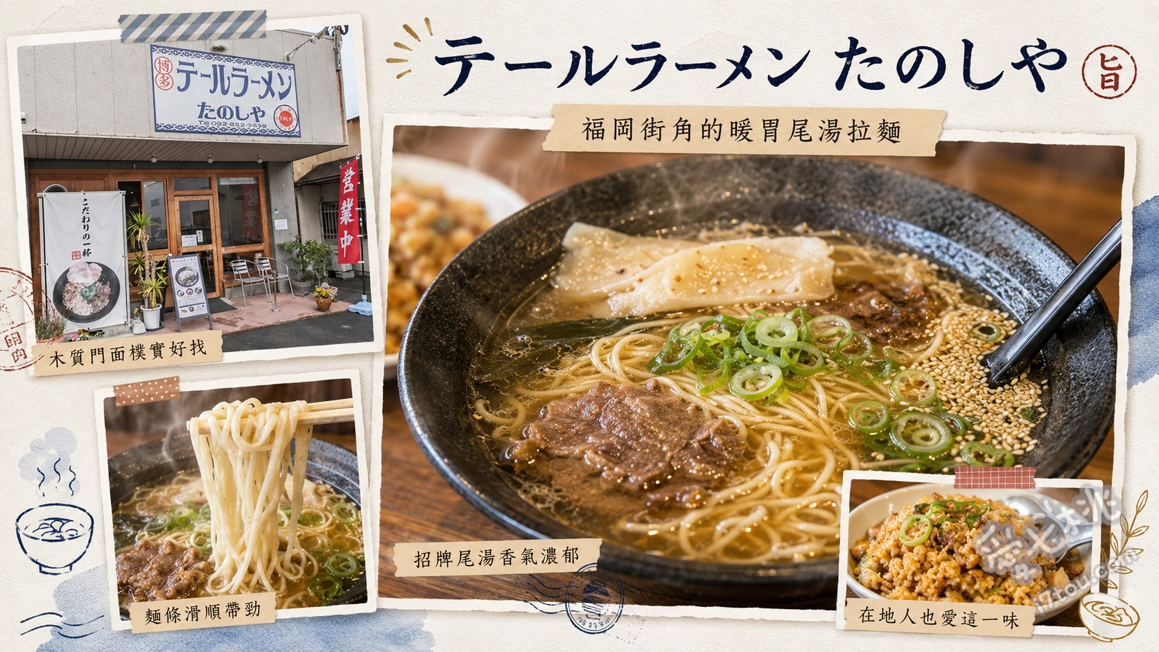 博多テールラーメン たのしや｜福岡東區必吃牛尾拉麵 特製味噌牛尾拉麵、經典原味牛尾拉麵、半份泡菜炒飯