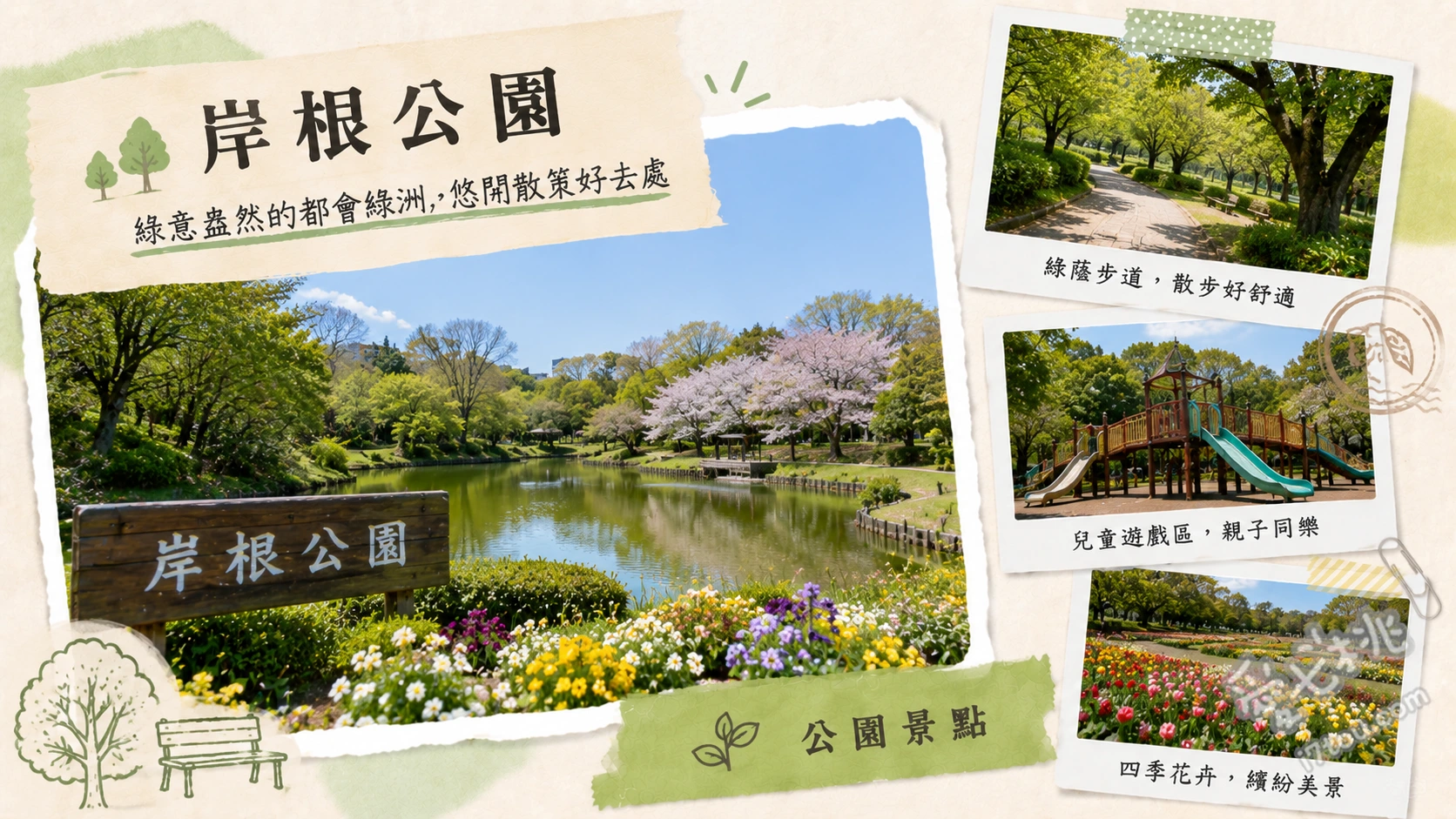 岸根公園｜橫濱親子必訪！地鐵直達的忍者城堡與超大草皮 忍者城堡複合式遊具 [1.2.2]、葫蘆田超大野餐草皮、篠原池畔賞櫻與觀鯉